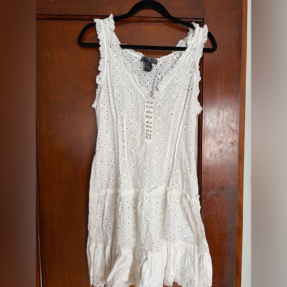 White Eyelet Sleeveless Dress